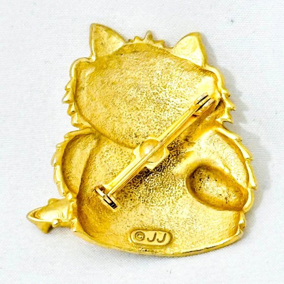 Vintage Cat and Mouse Brooch Jonette Jewelry (JJ) 1980s - Picture 5 of 6